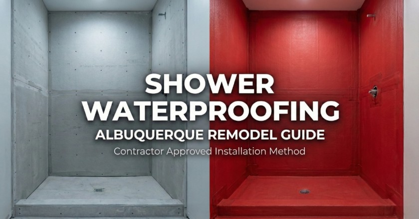Before and after shower waterproofing in Albuquerque
